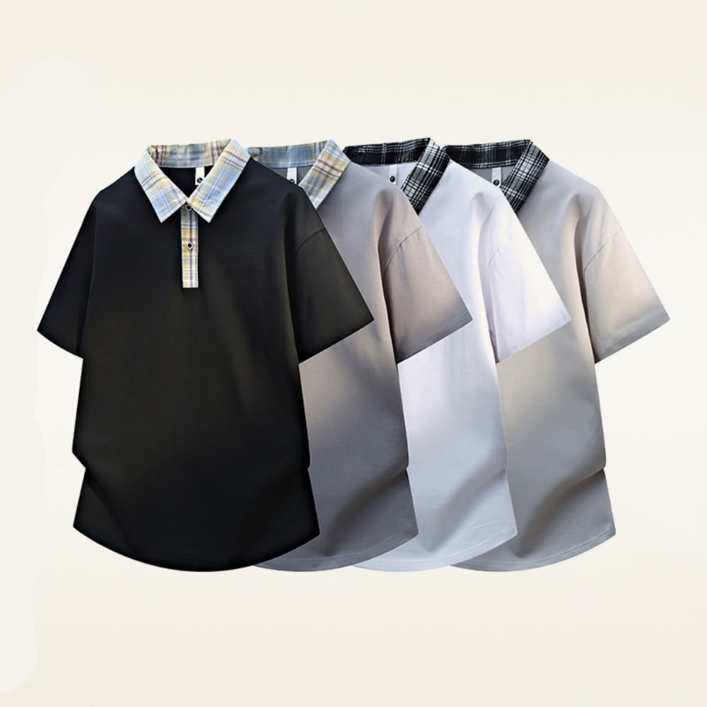 Fake Two-Piece Polo Shirt D0227
