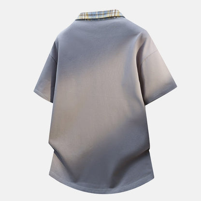 Fake Two-Piece Polo Shirt D0227