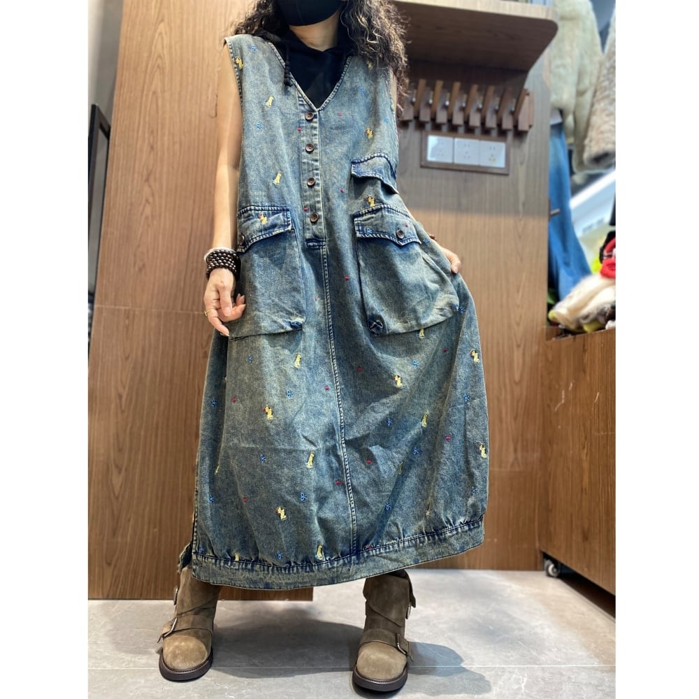 V-neck jumper skirt D0238