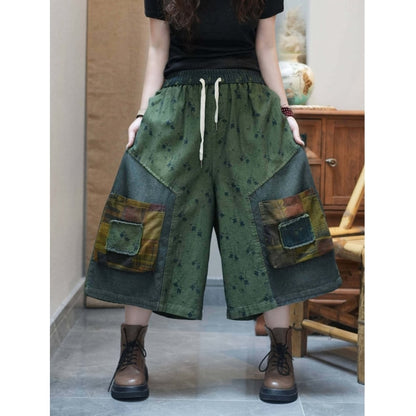 Wide-leg cropped pants D0243