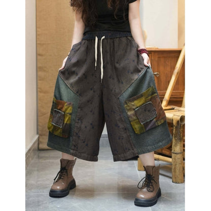 Wide-leg cropped pants D0243