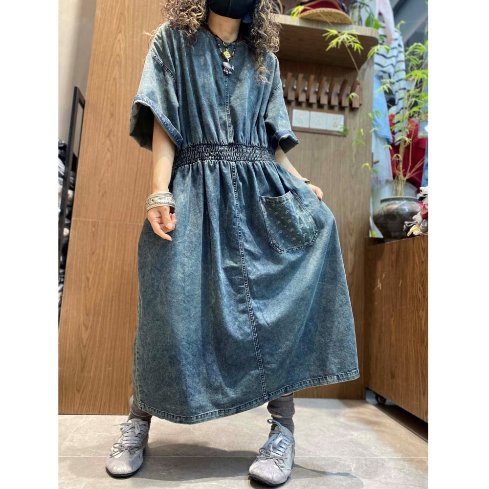 Long denim dress D0237