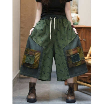 Wide-leg cropped pants D0243