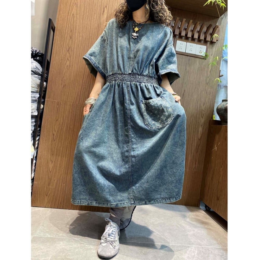 Long denim dress D0237