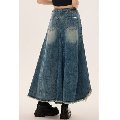 Asymmetric denim skirt D0232