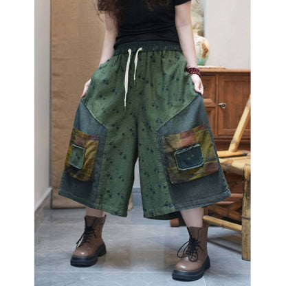 Wide-leg cropped pants D0243