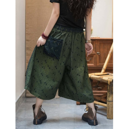 Wide-leg cropped pants D0243