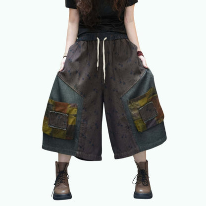 Wide-leg cropped pants D0243