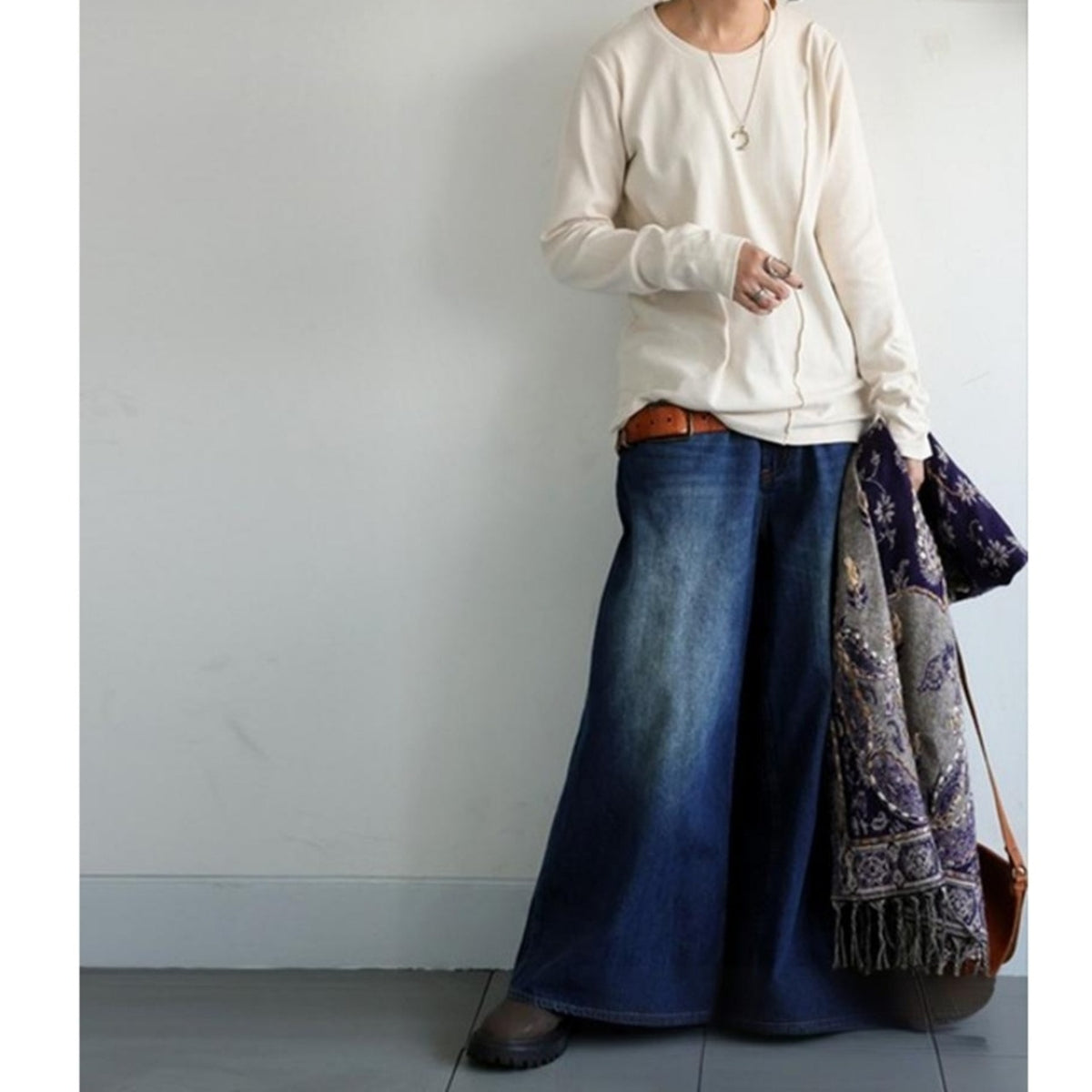 Wide-leg culottes D0254