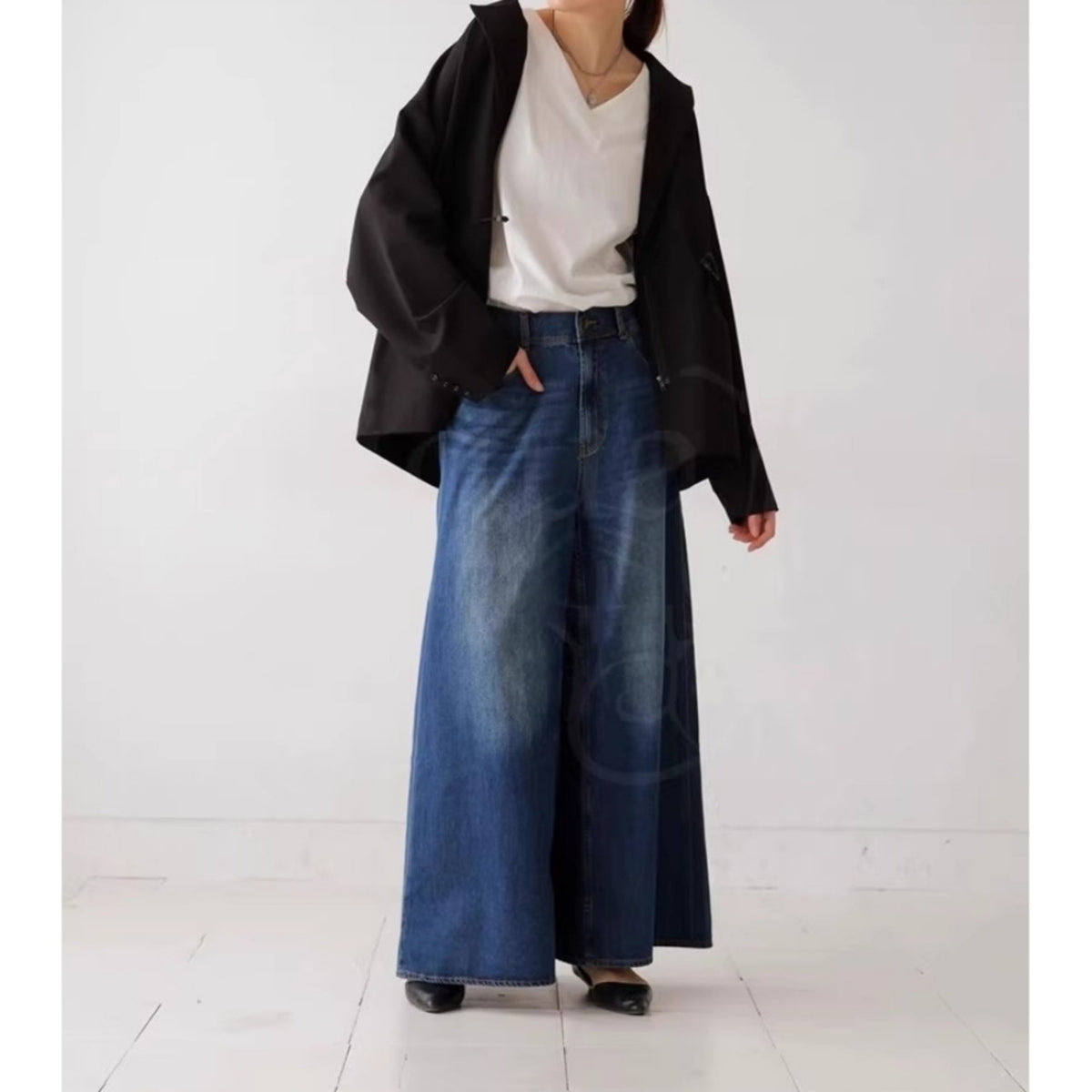 Wide-leg culottes D0254
