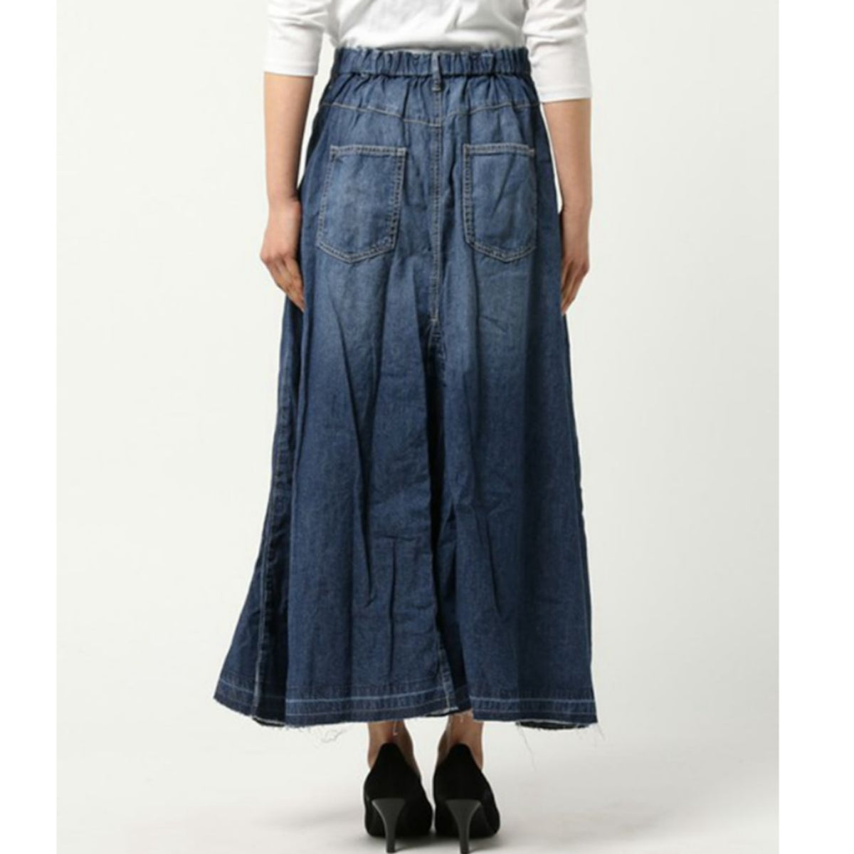 Long denim skirt D0253