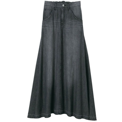 Long denim skirt D0253