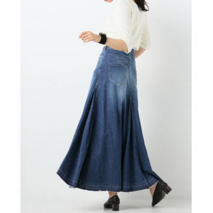Long denim skirt D0253