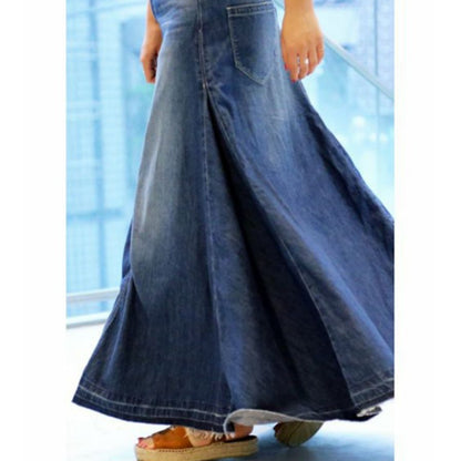 Long denim skirt D0253