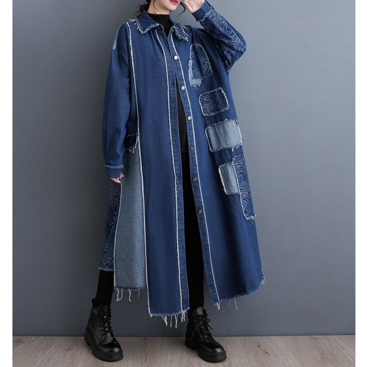 Long denim dress D0264