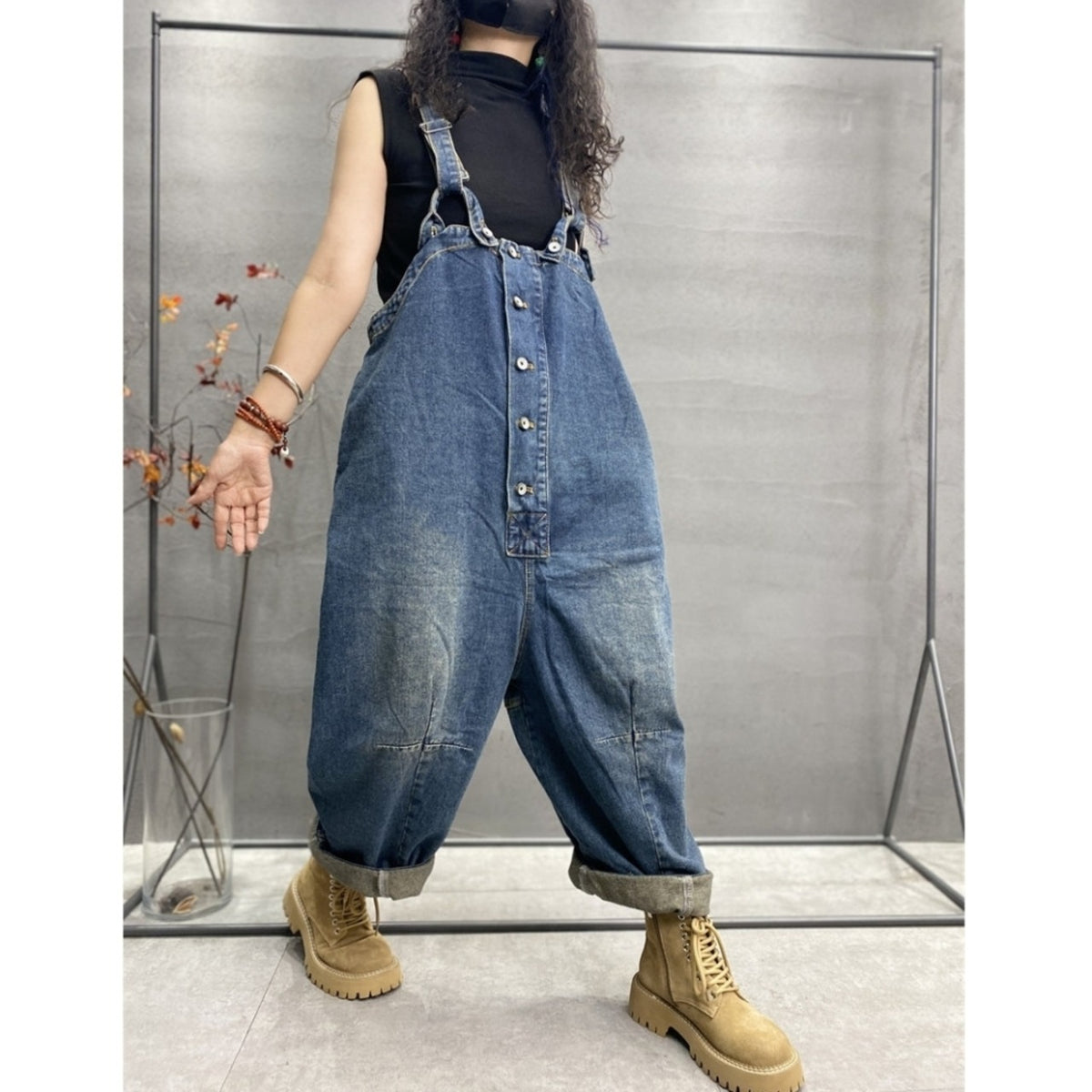 Retro Denim Overalls D0259