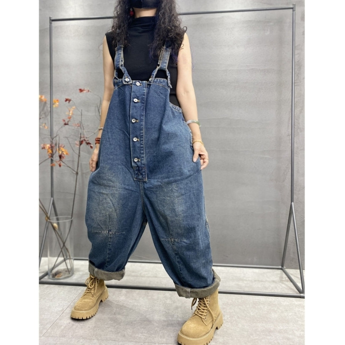 Retro Denim Overalls D0259
