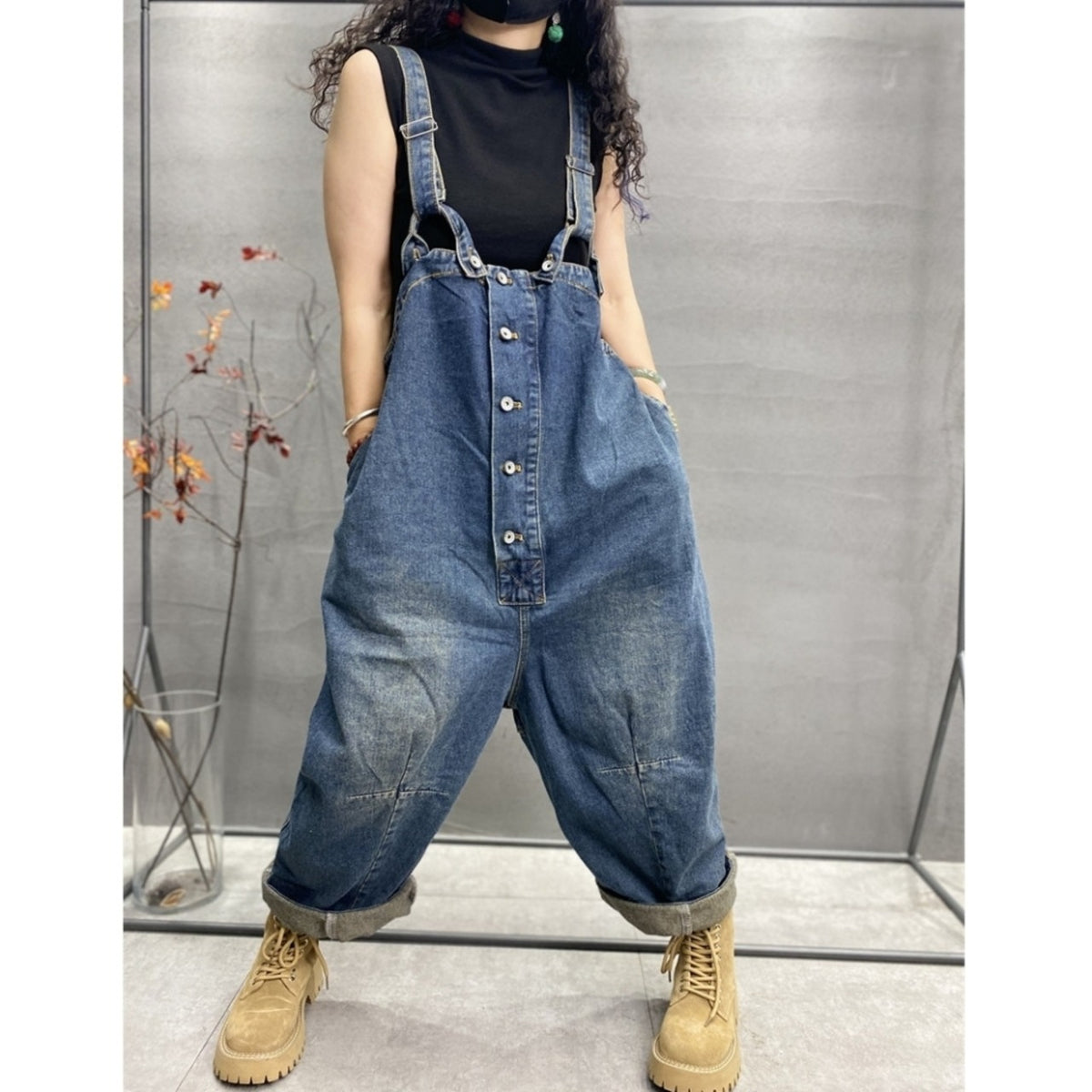 Retro Denim Overalls D0259