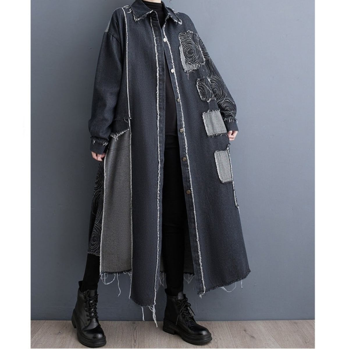 Long denim dress D0264