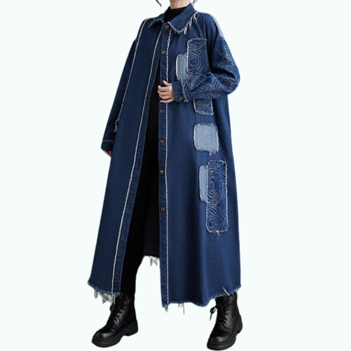 Long denim dress D0264