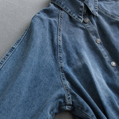 Raglan-sleeve denim jacket D0287