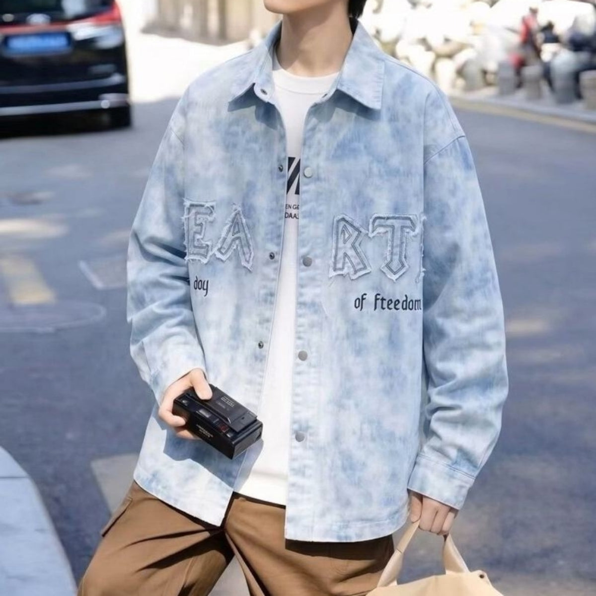 Tie-dye denim jacket D0277