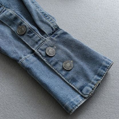 Raglan-sleeve denim jacket D0287