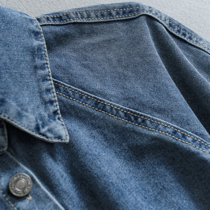 Raglan-sleeve denim jacket D0287