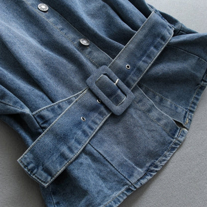 Raglan-sleeve denim jacket D0287