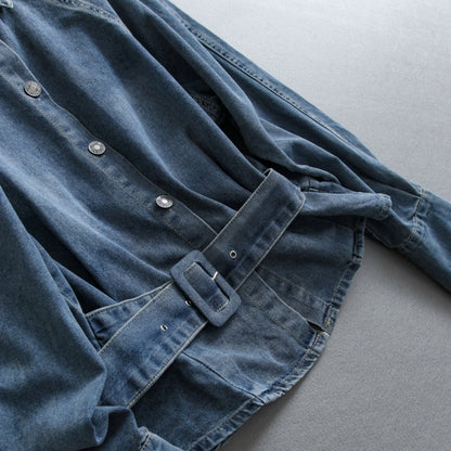 Raglan-sleeve denim jacket D0287