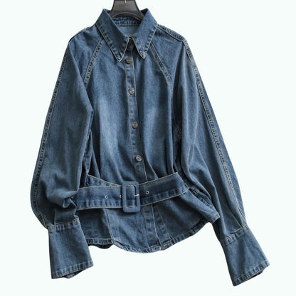 Raglan-sleeve denim jacket D0287