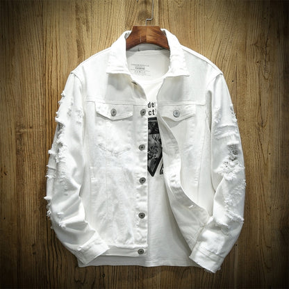 Distressed denim jacket D0296