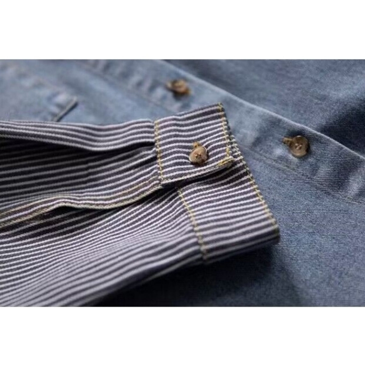 Stripe & Denim Shirt D0291