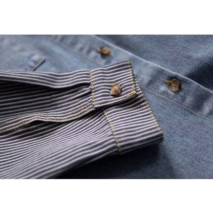 Stripe & Denim Shirt D0291