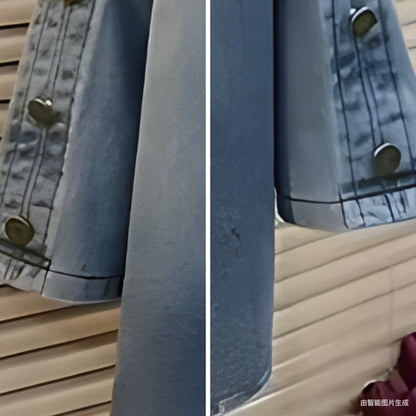 Plus-size hooded denim jacket D0283