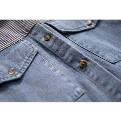 Stripe & Denim Shirt D0291