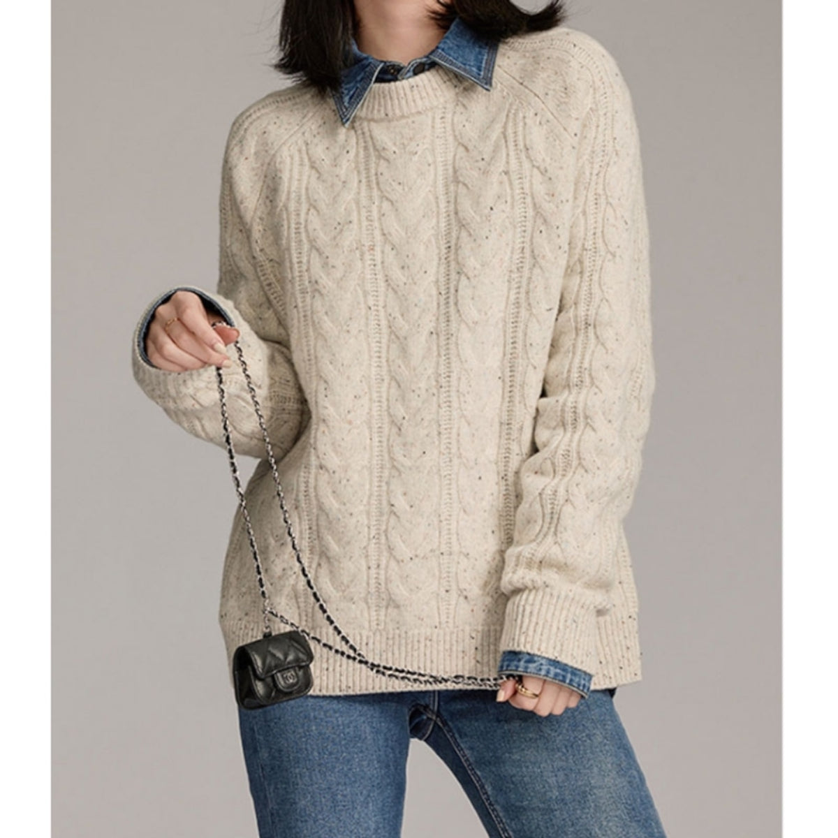 Long-sleeve denim shirt D0285