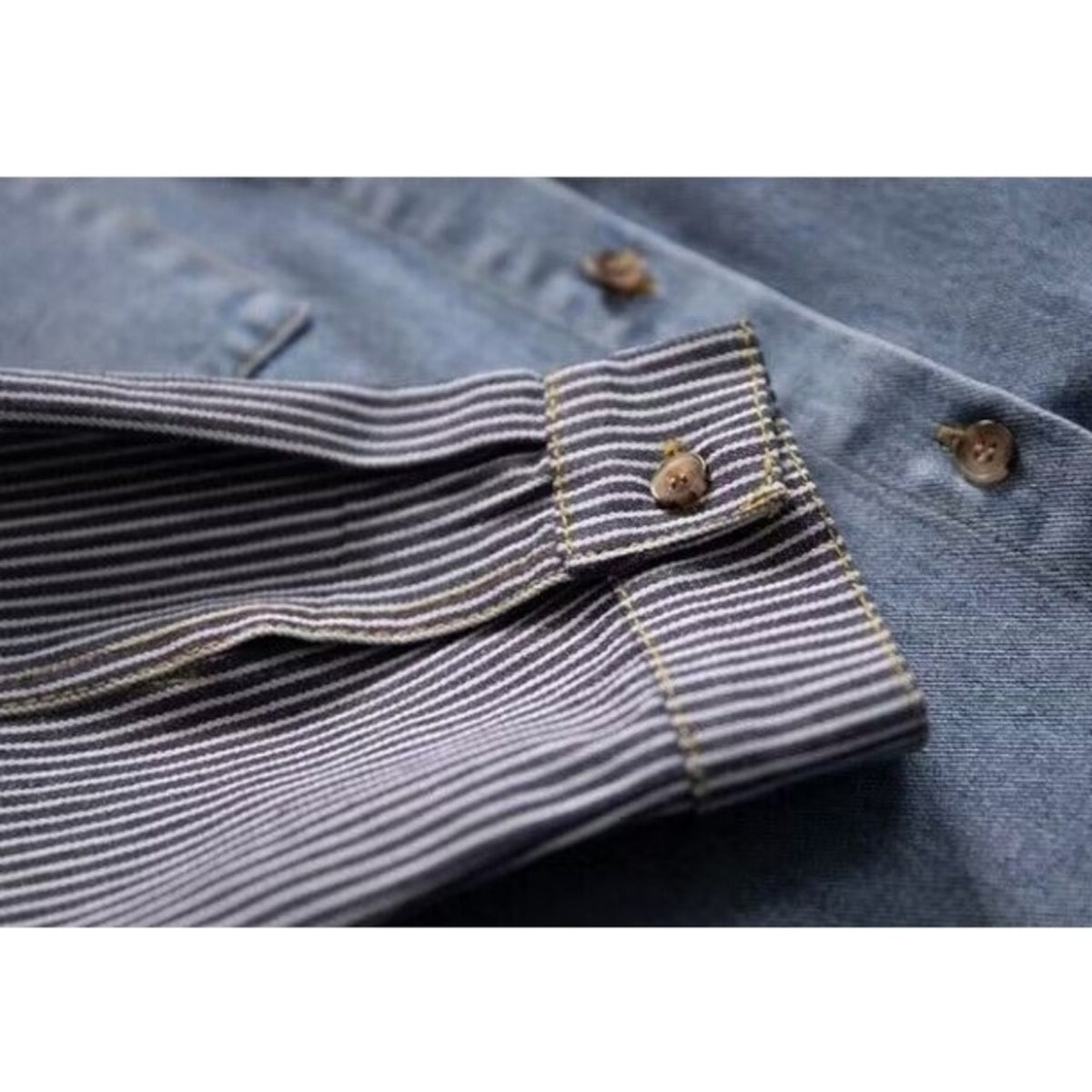 Stripe & Denim Shirt D0291