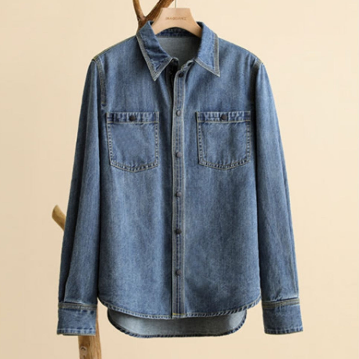 Long-sleeve denim shirt D0285