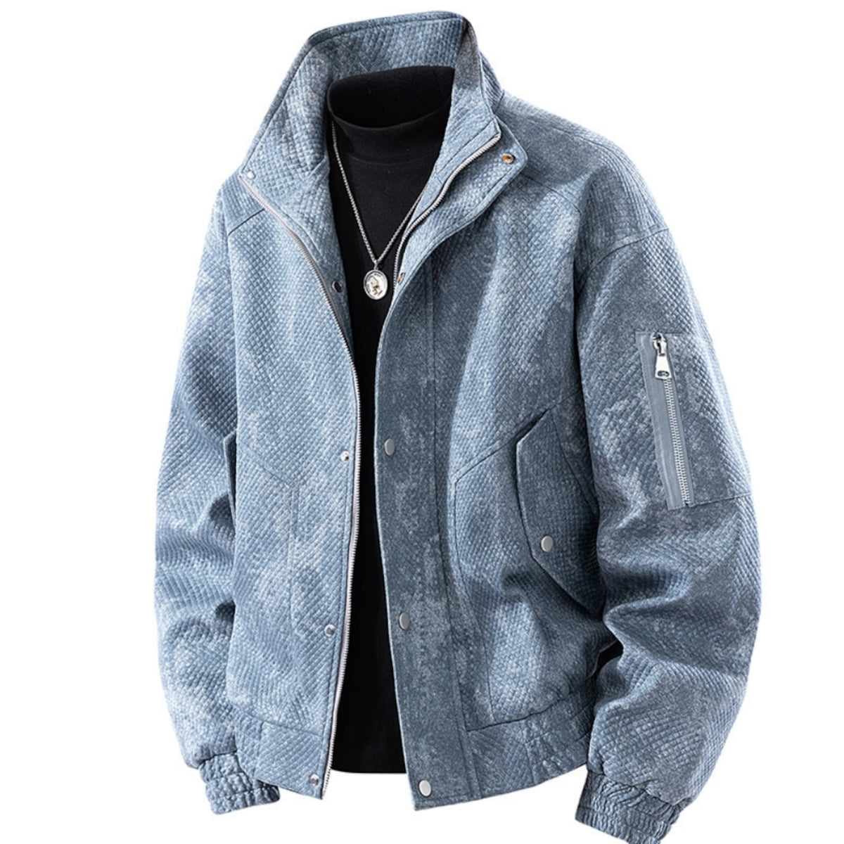 Zip-up denim jacket D0279