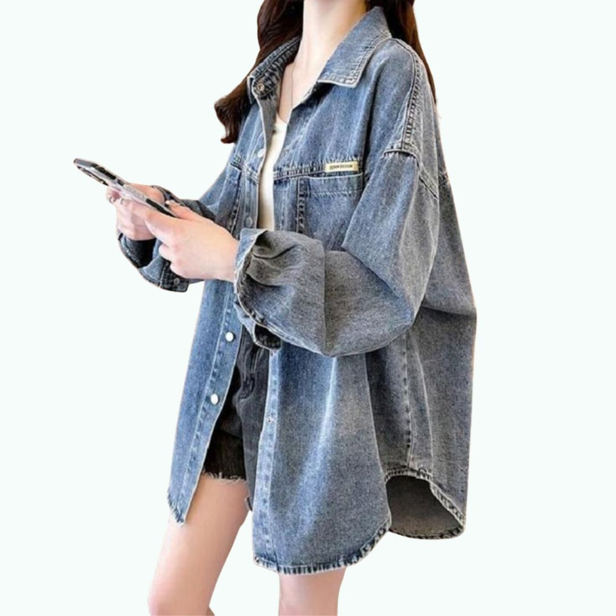 Casual Denim Shirt Jacket D0280