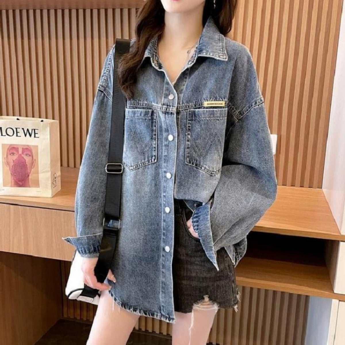 Casual Denim Shirt Jacket D0280