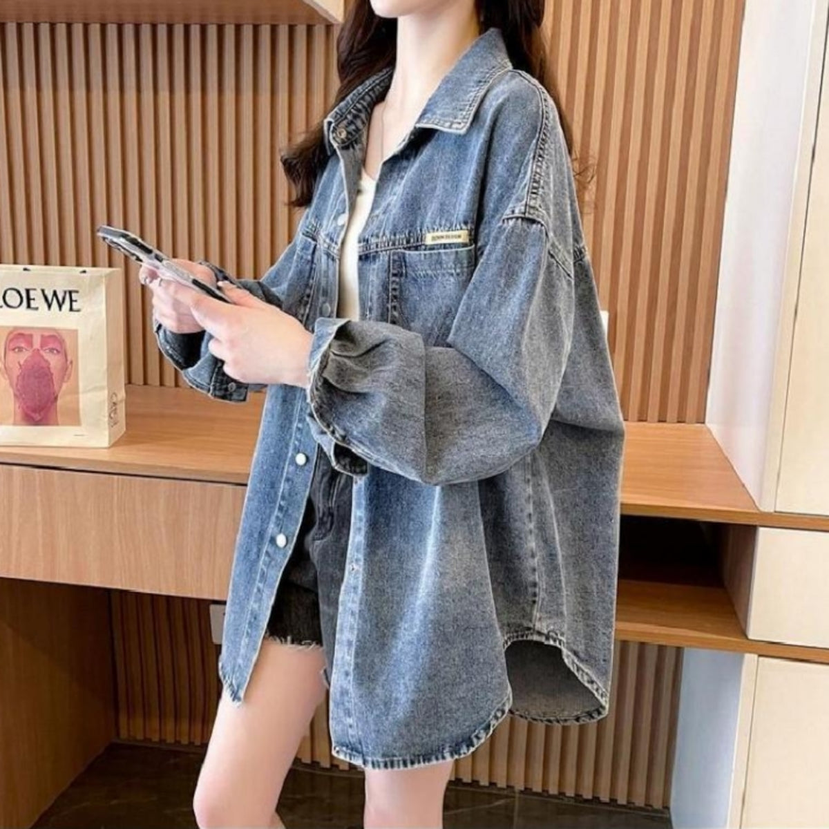 Casual Denim Shirt Jacket D0280