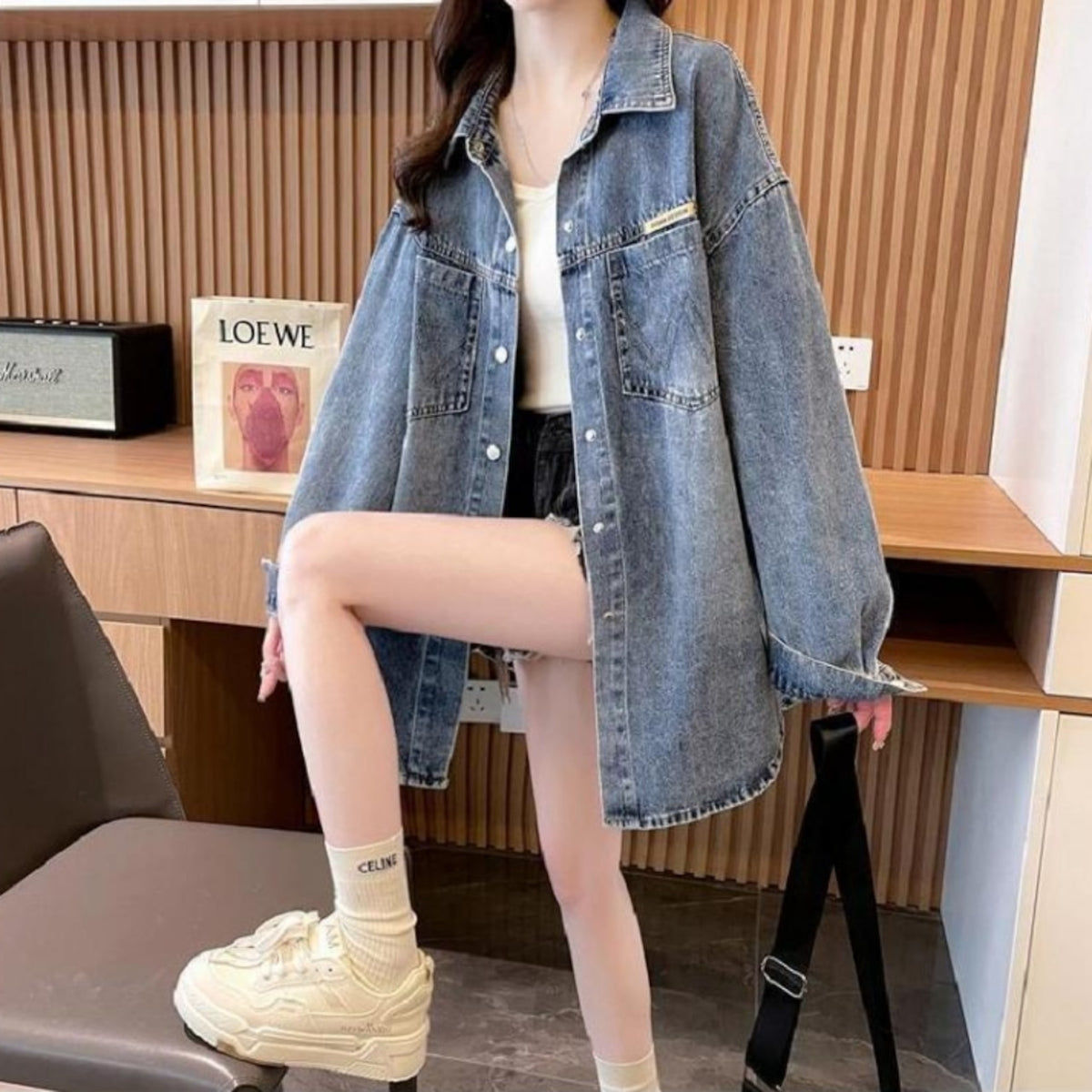 Casual Denim Shirt Jacket D0280