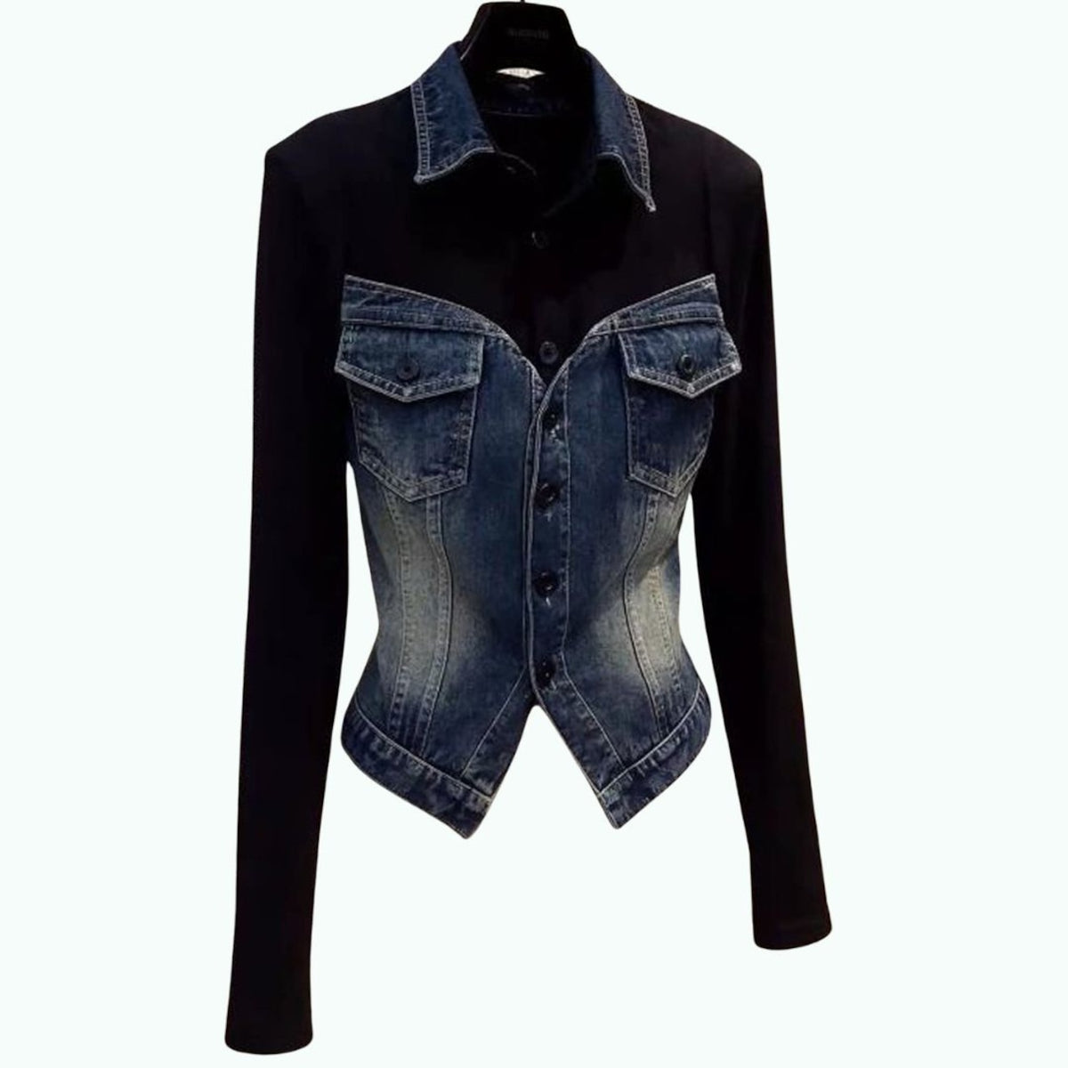 Denim-combination tops D0289