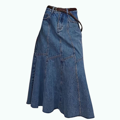 Fishtail denim skirt D0271
