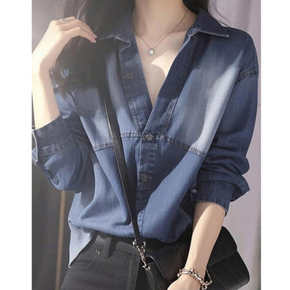 Washed denim shirt D0281