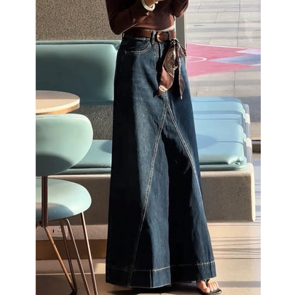 Retro denim maxi skirt D0270