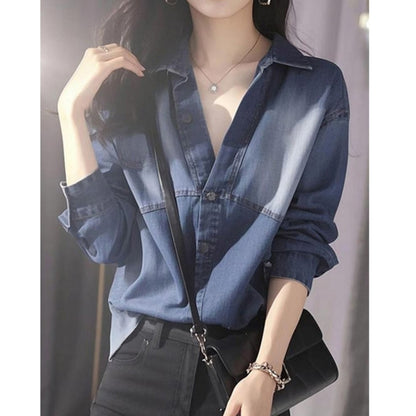 Washed denim shirt D0281