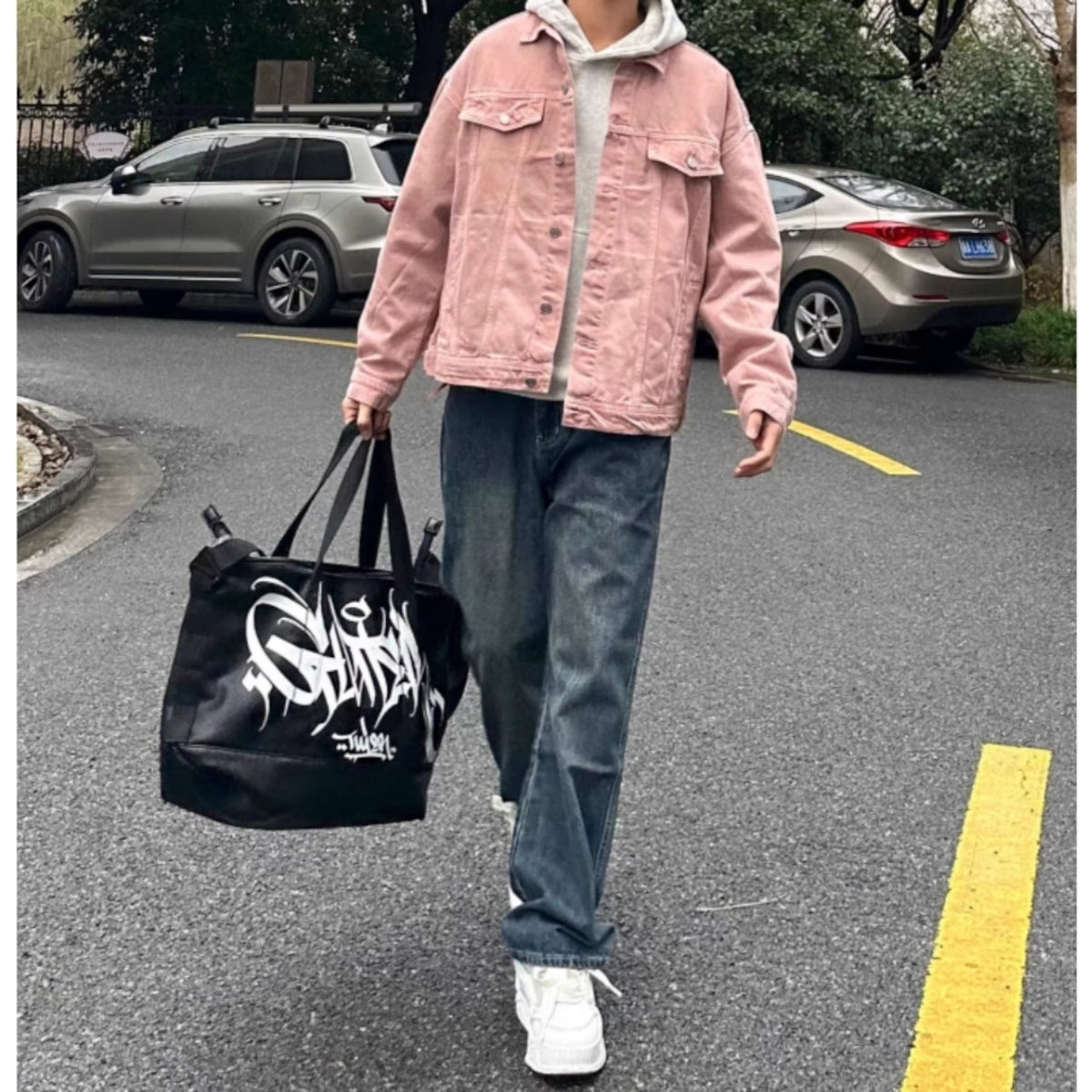Pink denim jacket D0300